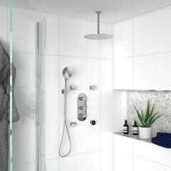 Tweed 3 Outlet Ceiling Shower Set with Slider Handset Kit