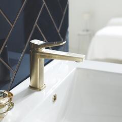 Hix Brushed Brass Single Lever Basin Mixer