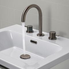 bathroom 2 hole basin mixer tap in brushed black finish