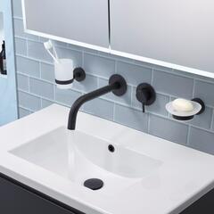 JTP Vos Matt Black Spout for Bath or Basin 150mm