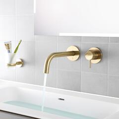 JTP Vos Brushed Gold Spout for Bath or Basin 250mm