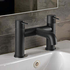 JTP Vos Matt Black Deck Mounted Bath Filler