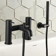 JTP Vos Matt Black Shower Bath Mixer Tap with Handset