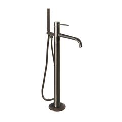 JTP Vos Brushed Black Floor Standing Shower Bath Mixer Tap with Handset