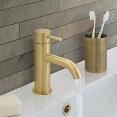 JTP Vos Brushed Gold Basin Mixer Tap