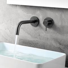 JTP Vos Brushed Black Wall Mounted Basin Mixer Tap