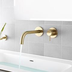 JTP Vos Brushed Gold Wall Mounted Basin Mixer Tap