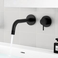 JTP Vos Matt Black Wall Mounted Basin Mixer Tap