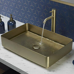 JTP Vos Brushed Gold Tall Basin Mixer Tap