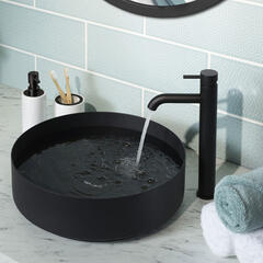 JTP Vos Matt Black Tall Basin Mixer Tap