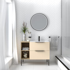 Alani 900 Sand Vanity Unit with Storage