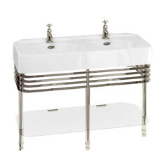 Main Product Image for Burlington Traditional Large Twin Sink with Metal Stand