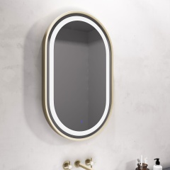 BC Oval Gold Illuminated Mirror
