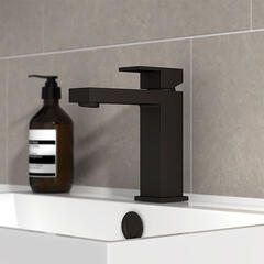 Glade Matte Black Basin Tap with Waste