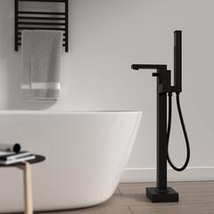Glade Large Black Floorstanding Bath Shower Tap