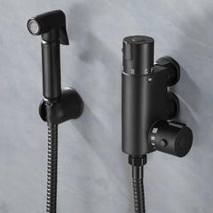 Douche Kit in Black Douche Kit in Black with Hose, Spayer and Thermostatic Bar Valve