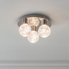 Decorative Flush Ceiling Light: 3 Bulb