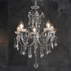 Multi arm glass Pendant Light: 5 Bulb