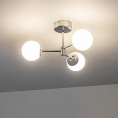 Fergusson Multi Arm Glass Semi Flush Light 3 Bulb