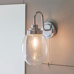 Glass Wall Light: 1 Bulb