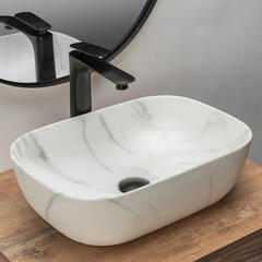 Bodine Matt White Marble Countertop Basin