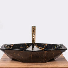 Brett Gloss Black Marble Countertop Basin