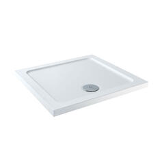 Stone Resin Square Tray 800 x 800 with Optional Chrome Waste