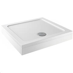 square 760 x 760 raised shower tray chrome waste