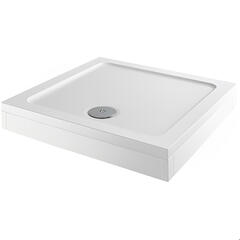 square 800 x 800 raised shower tray chrome waste