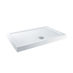 Stone Resin Rectangular Easy Plumb Tray 1300, 1400, 1500 with Optional Chrome Waste