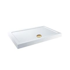 Stone Resin Rectangular Easy Plumb Tray 800, 900 with Optional Gold Waste