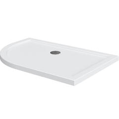 offset quadrant 1200 lefthand shower tray black waste