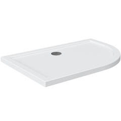 offset quadrant 1200 righthand shower tray black waste