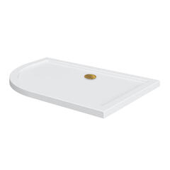 offset quadrant 1000 lefthand shower tray gold waste