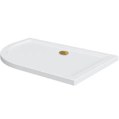 offset quadrant 1200 lefthand shower tray gold waste