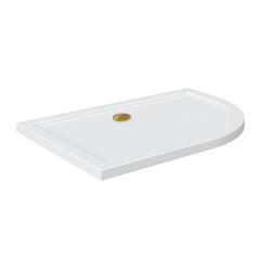 offset quadrant 1000 righthand shower tray gold waste
