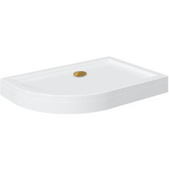 offset quadrant 1000 raised lefthand shower tray gold waste