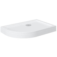 offset quadrant 1200 raised lefthand shower tray chrome waste