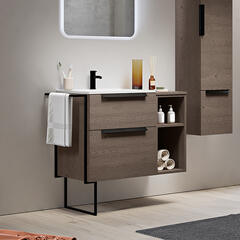 baden haus urban 900 dark ash vanity unit with side storage