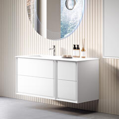 baden haus bellagio 1060 matt white vanity unit (left hand basin)