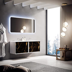 baden haus bellagio 1410 black & gold stone vanity unit