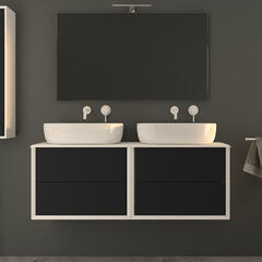 baden haus bellagio 1410 graphite vanity unit with countertop round basin