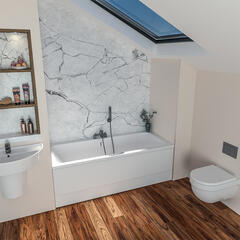 Portland Double-ended Bath with Single Grip and Optional Beauforte Reinforcement: 1700, 1800