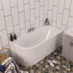 Biscay Double-ended Right-hand Bath with Optional Beauforte Reinforcement: 1600, 1700