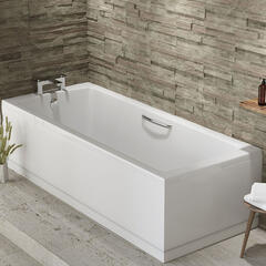 Rockall Single-ended Bath with Twin Grips and Optional Beauforte Reinforcement: 1600, 1700