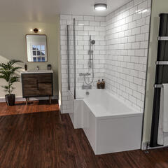 Lifestyle Image for Shannon Square Shower Bath Left Hand