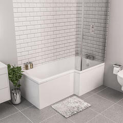 Shannon L-shape Left-hand Bath with Optional Beauforte Reinforcement: 1500, 1700