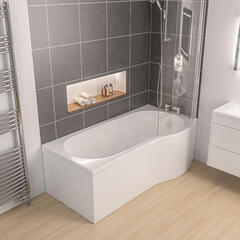 Shannon P-shape Right-hand Bath with Optional Beauforte Reinforcement: 1500, 1700