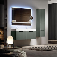 baden haus premium 1200 matt green vanity unit plisse