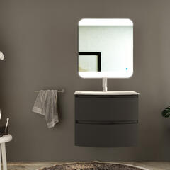 baden haus vague 690 graphite vanity unit: 2 drawers, handleless